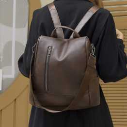 ( Coffee) Pu Leather Large Capacity Tote Bag