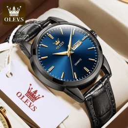 OLEVS 6898 Quartz Mens Watch Blue Black