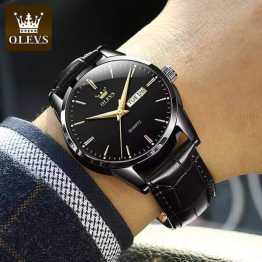 OLEVS 6898 Quartz Mens Watch Full Black
