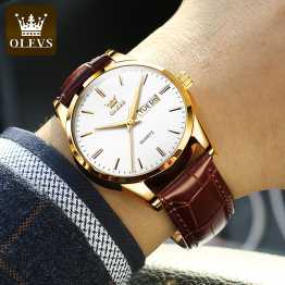 OLEVS 6898 Quartz Mens Watch White Dial